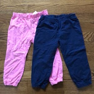 Carter’s girls pants; set of 2. Size 24m
